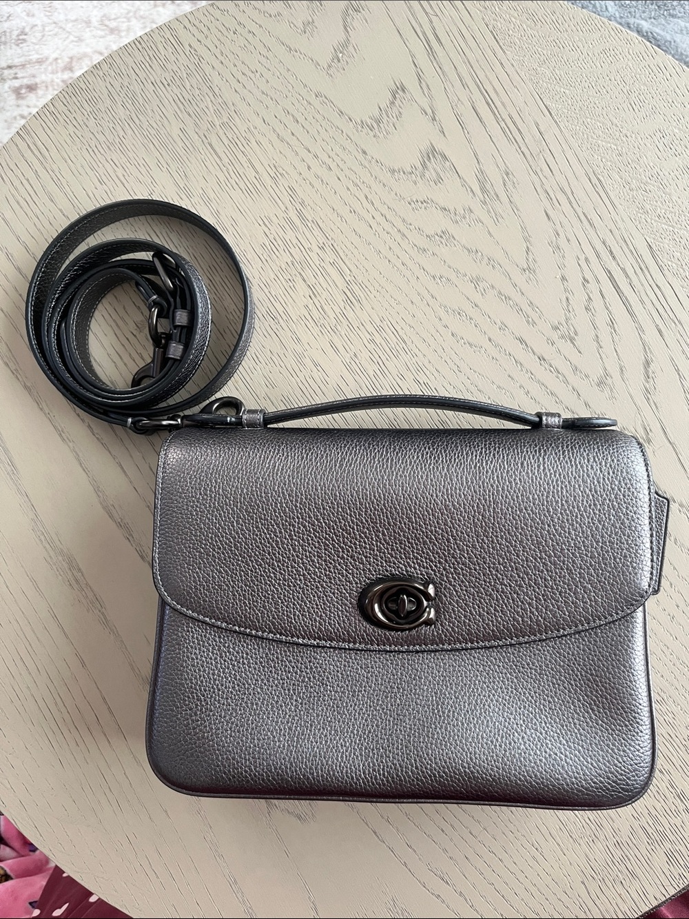 Coach Cassie Crossbody / Metallic Graphite & Novelty Strap